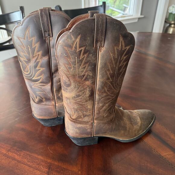 Ariat Women’s Heritage R toe Western Boots Size 10 B Brown Leather Rounded Toe - Picture 5 of 9